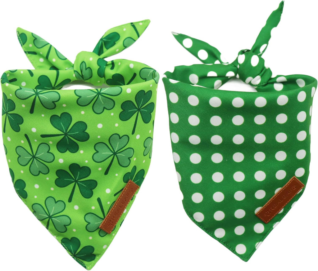 Realeaf dog clothing accessories pack of two reversible bandanas