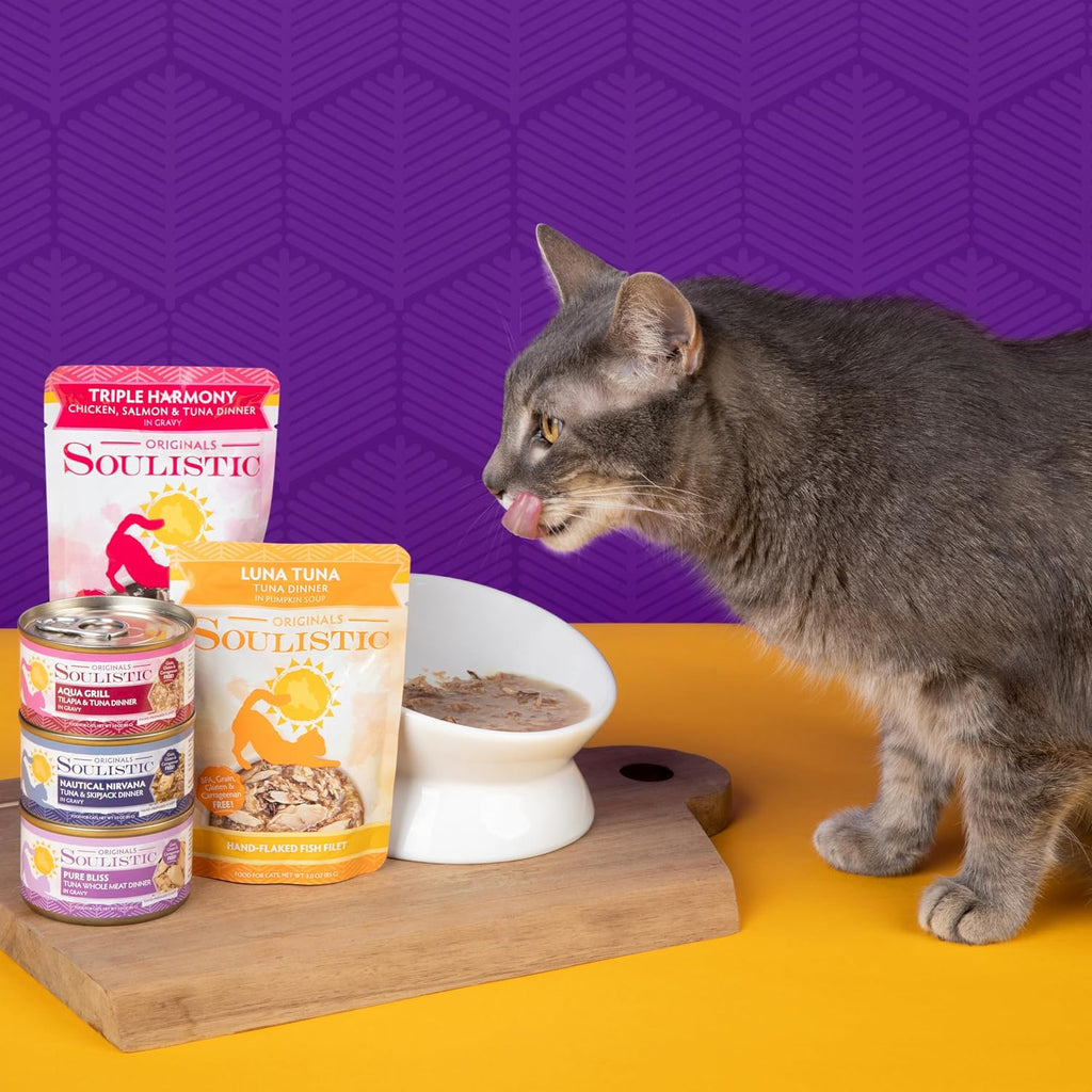 Top view of Soulistic Originals wet cat food can lid