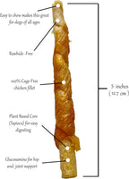 Close up of Rena's Recipe chicken wrapped soft chew stick