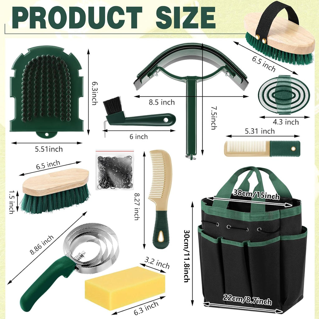 Abbylike horse brush set featuring the hard dandy brush and soft finishing brush for professional stable cleaning.