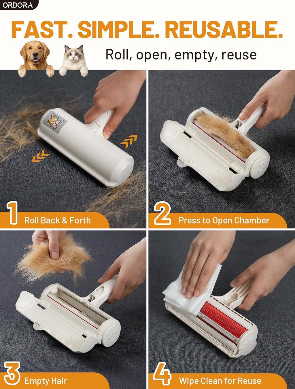 User demonstrating how to open the hair waste compartment