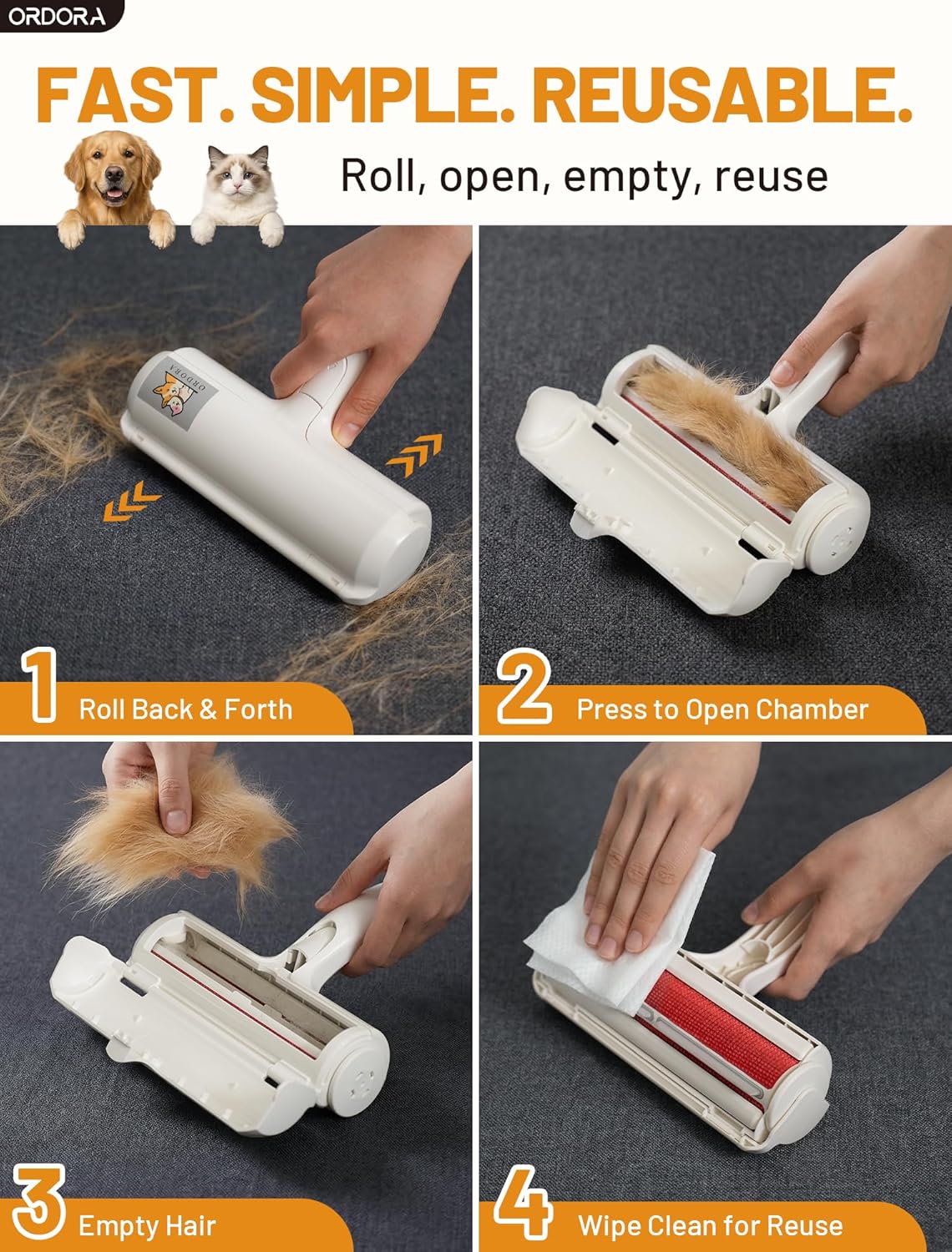 User demonstrating how to open the hair waste compartment