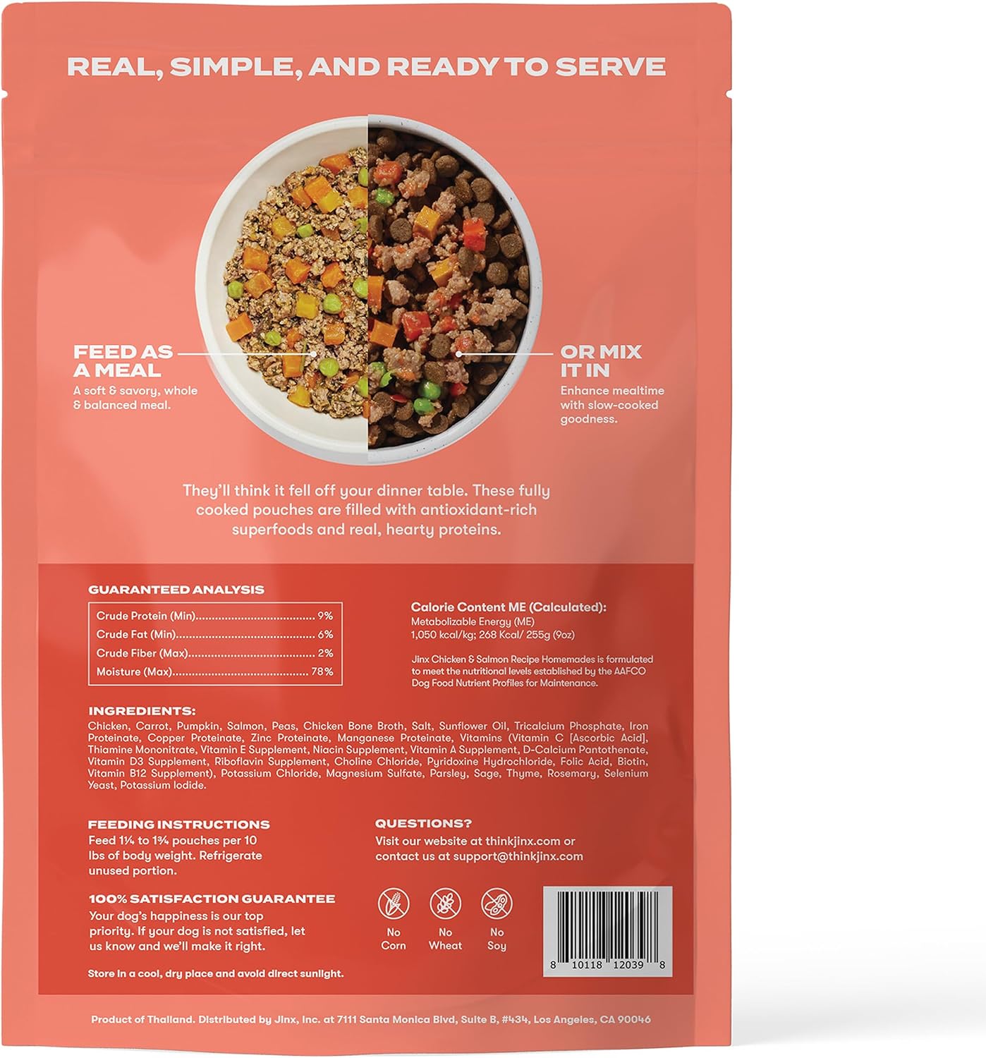 Jinx Salmon Grain Free Wet Dog Food Toppers, Meal or Mix with Dry Dog Food, Made with Real Salmon & Chicken, Bone Broth, No Fillers, Puppy, Adult, Senior, 3oz, 8 Pack - Image 11