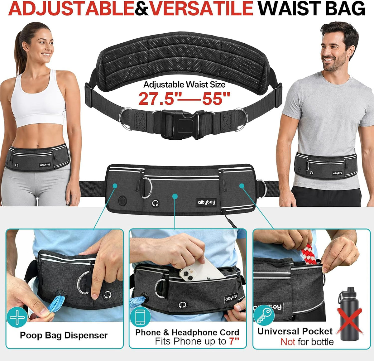 Qltytoy double dog leash system showing the premium neoprene padded handles for close control.