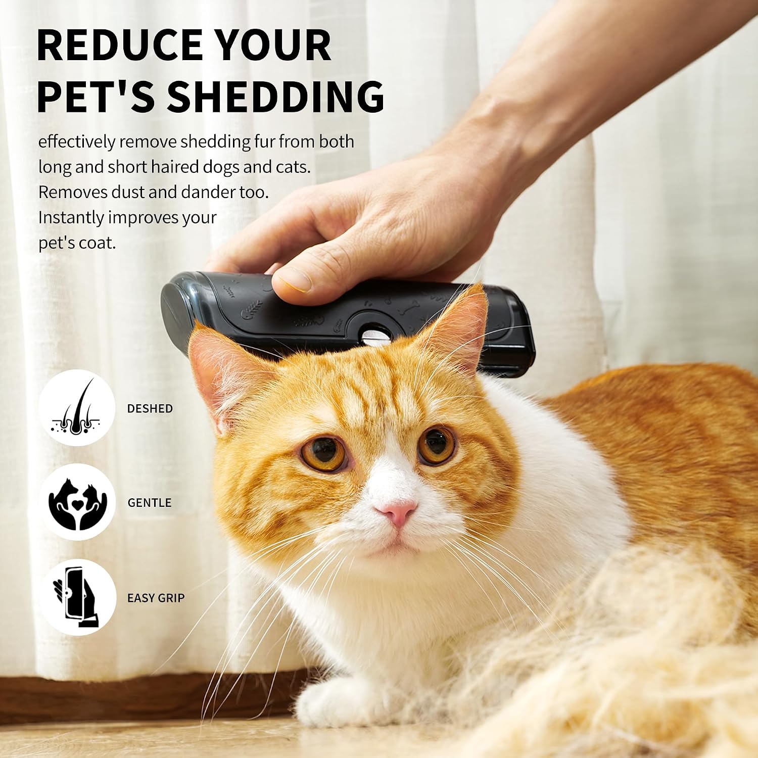 PetPog undercoat grooming comb showing micro serrated stainless steel teeth