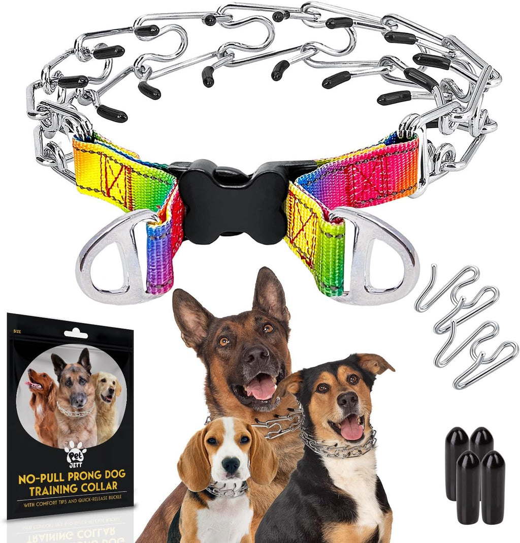 PetJett safe pinch collar for medium breeds demonstrating how links unclip for custom sizing