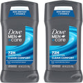 Dove Men Care Clean Comfort antiperspirant deodorant stick twin pack front view showing product packaging.