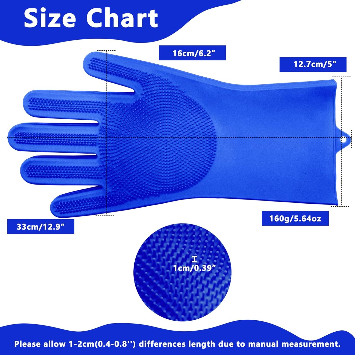 High-density silicone teeth detail on dog washing gloves
