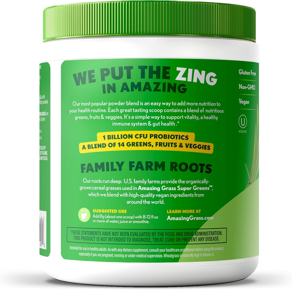 Amazing Grass Super Greens Powder Original, 30 Servings, 8.5 oz - Image 9