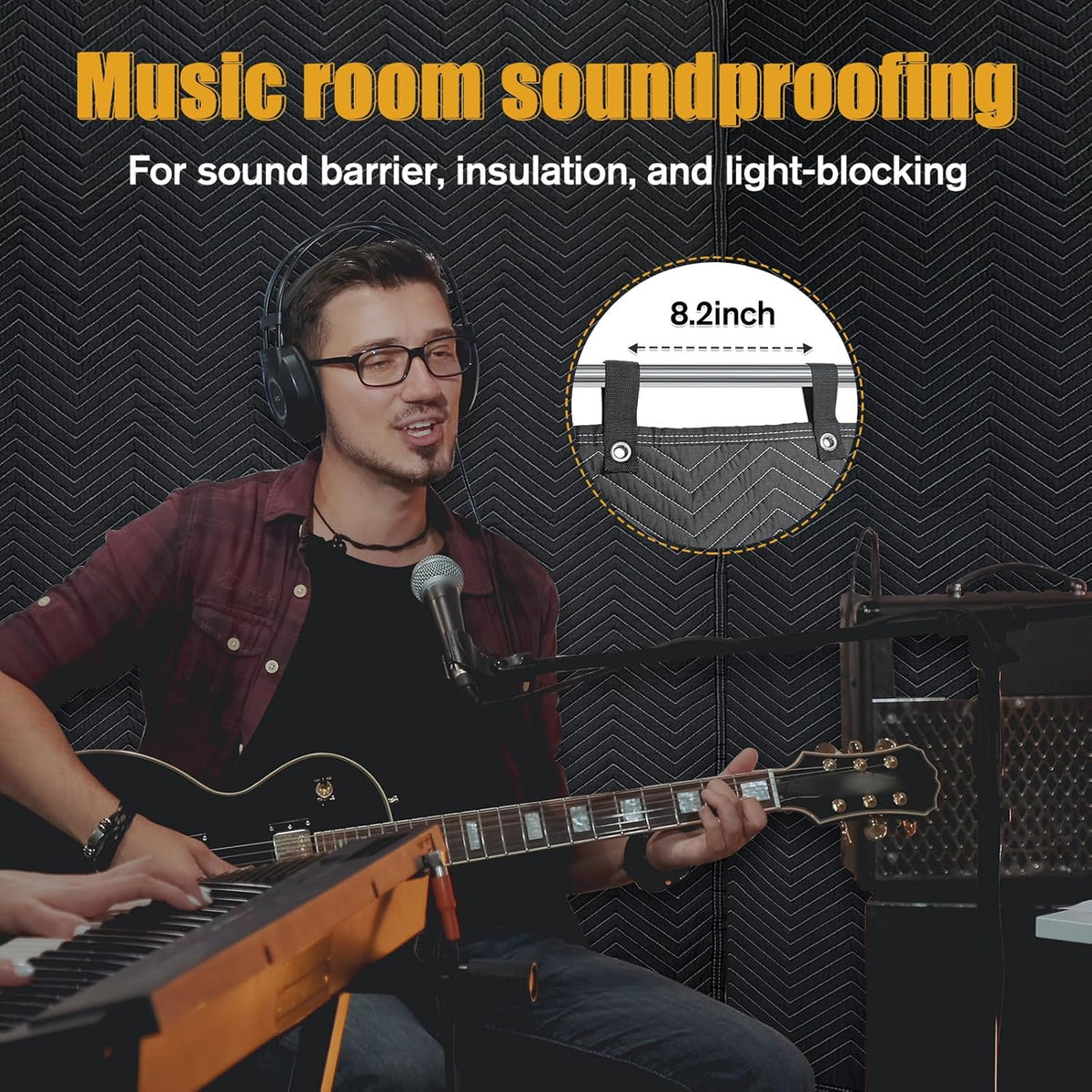 Full length view of the 72 by 40 inches JZHLLA sound dampening treatment blanket.