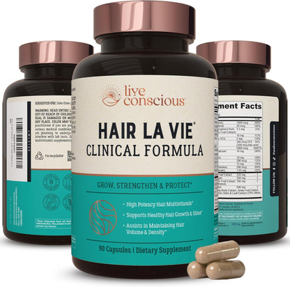 Hair La Vie Live Conscious Clinical Formula Hair Growth Vitamins front bottle view