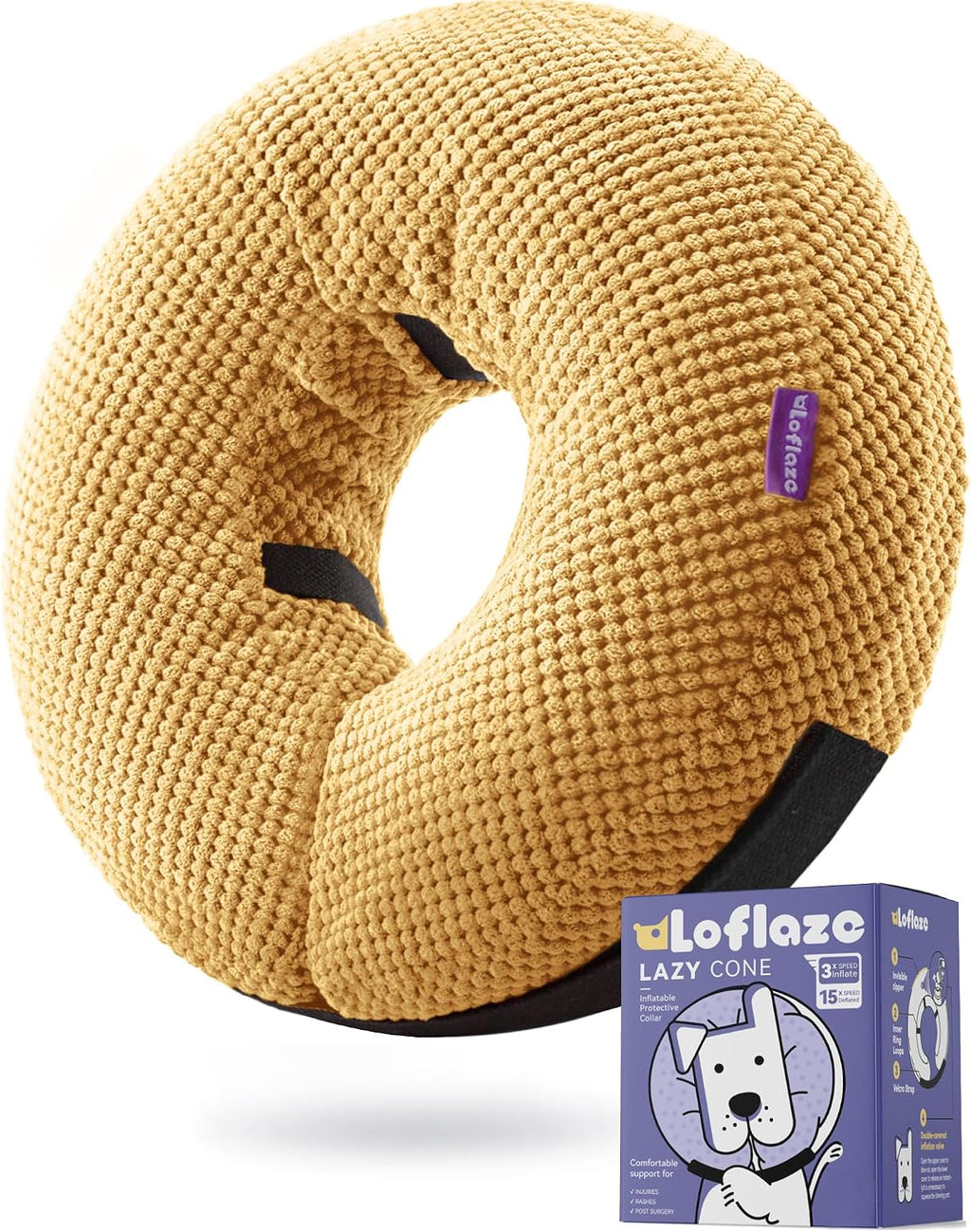 Close up of the inner loops on the Loflaze inflatable dog cone