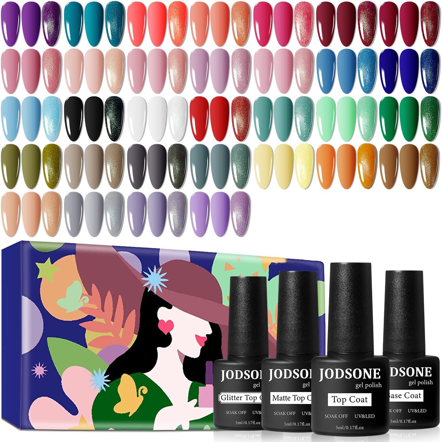 Jodsone 36 piece gel nail polish kit front view