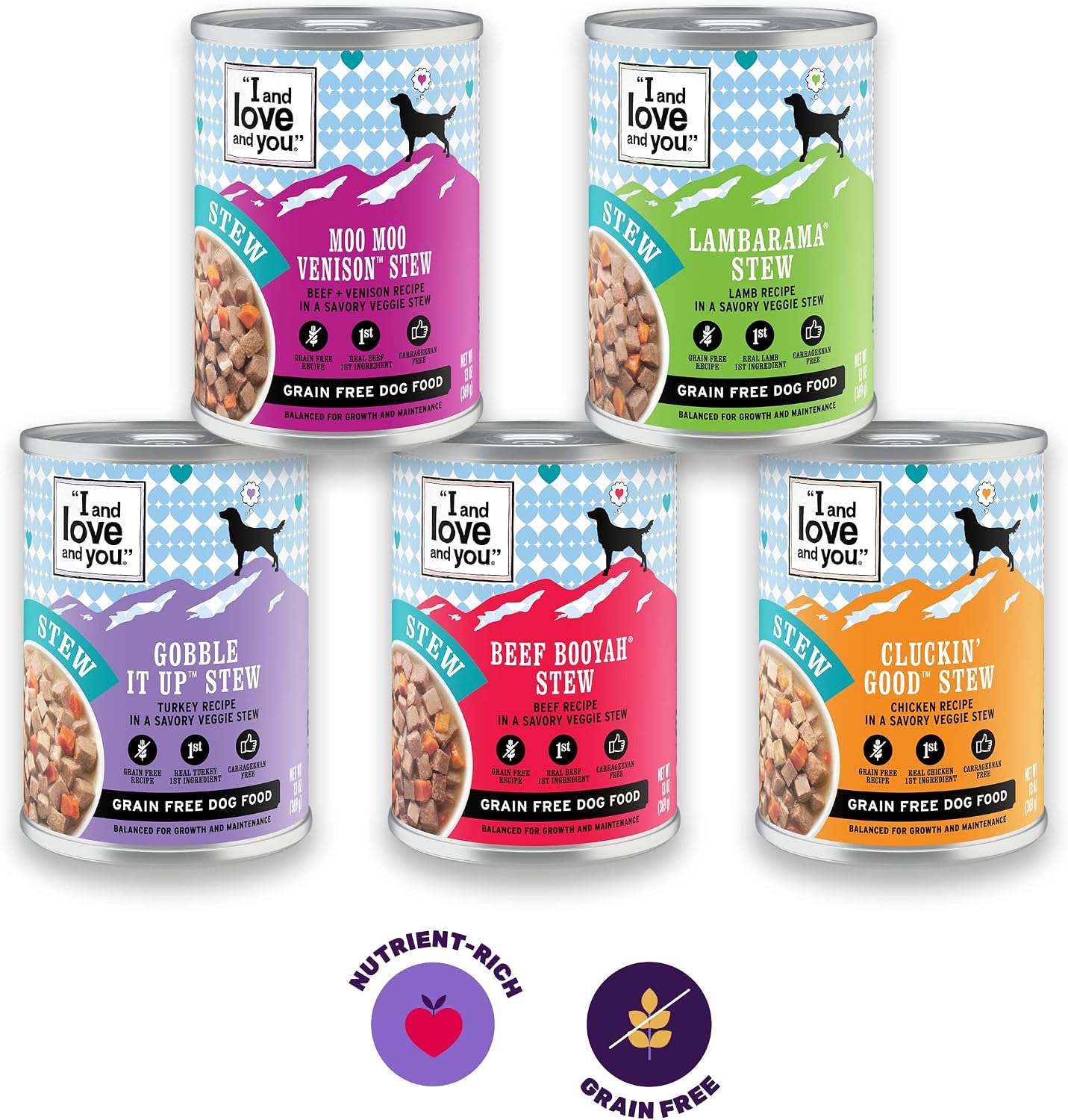 I and love and you Wet Dog Food - Baad Mooon On The Rise Variety Pack - Beef + Lamb, Grain Free, Filler Free 13oz can, 6pk - Image 9
