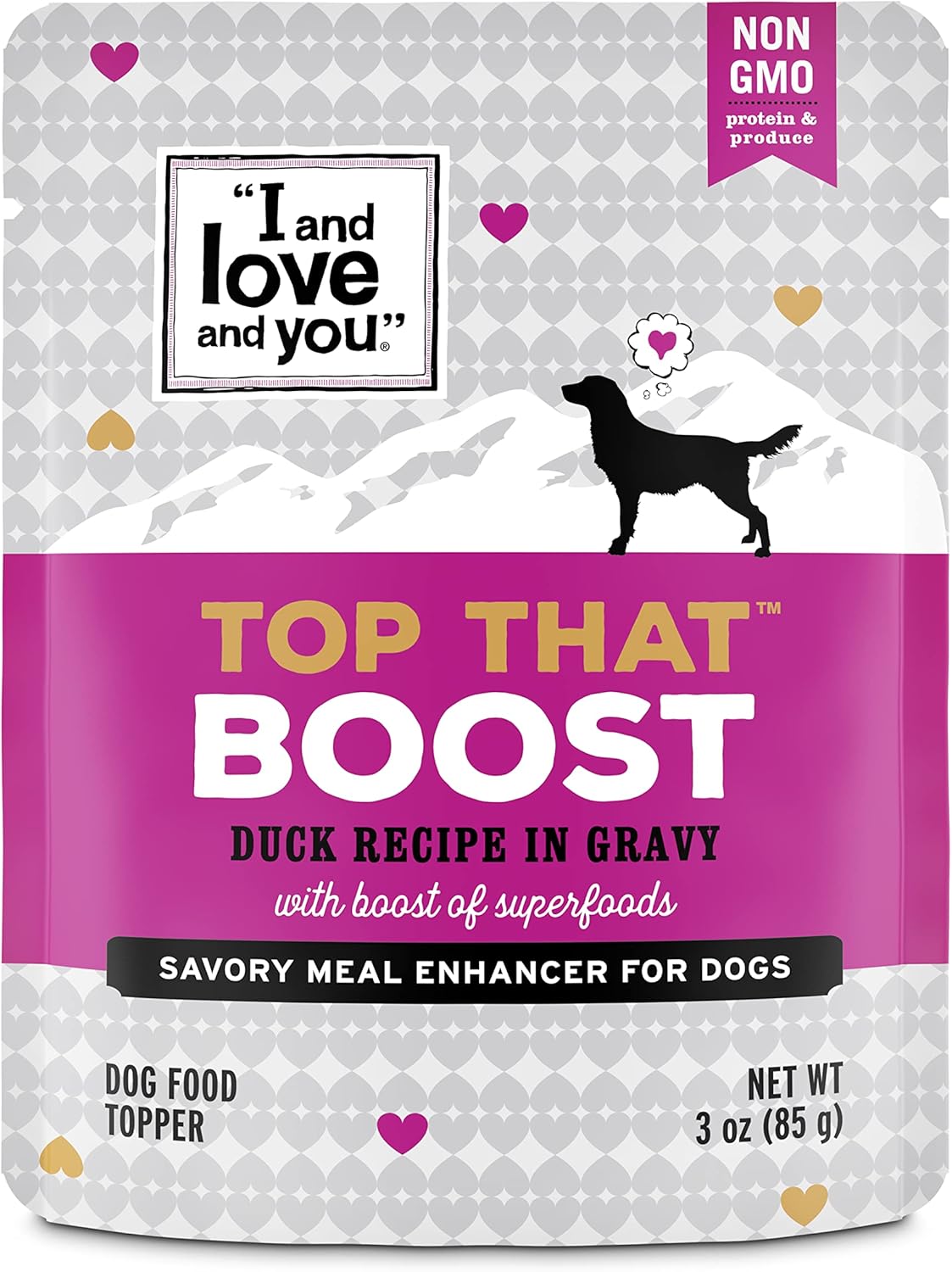 "I and love and you" Top That Shine Wet Dog Food Pouch, Beef Recipe In Gravy, 3 oz (Pack of 12) - Image 11