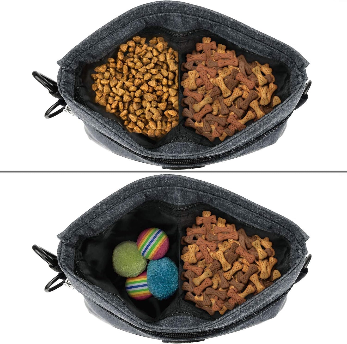 Viklluyr pet agility pouch showing two zipper pockets for phone and keys