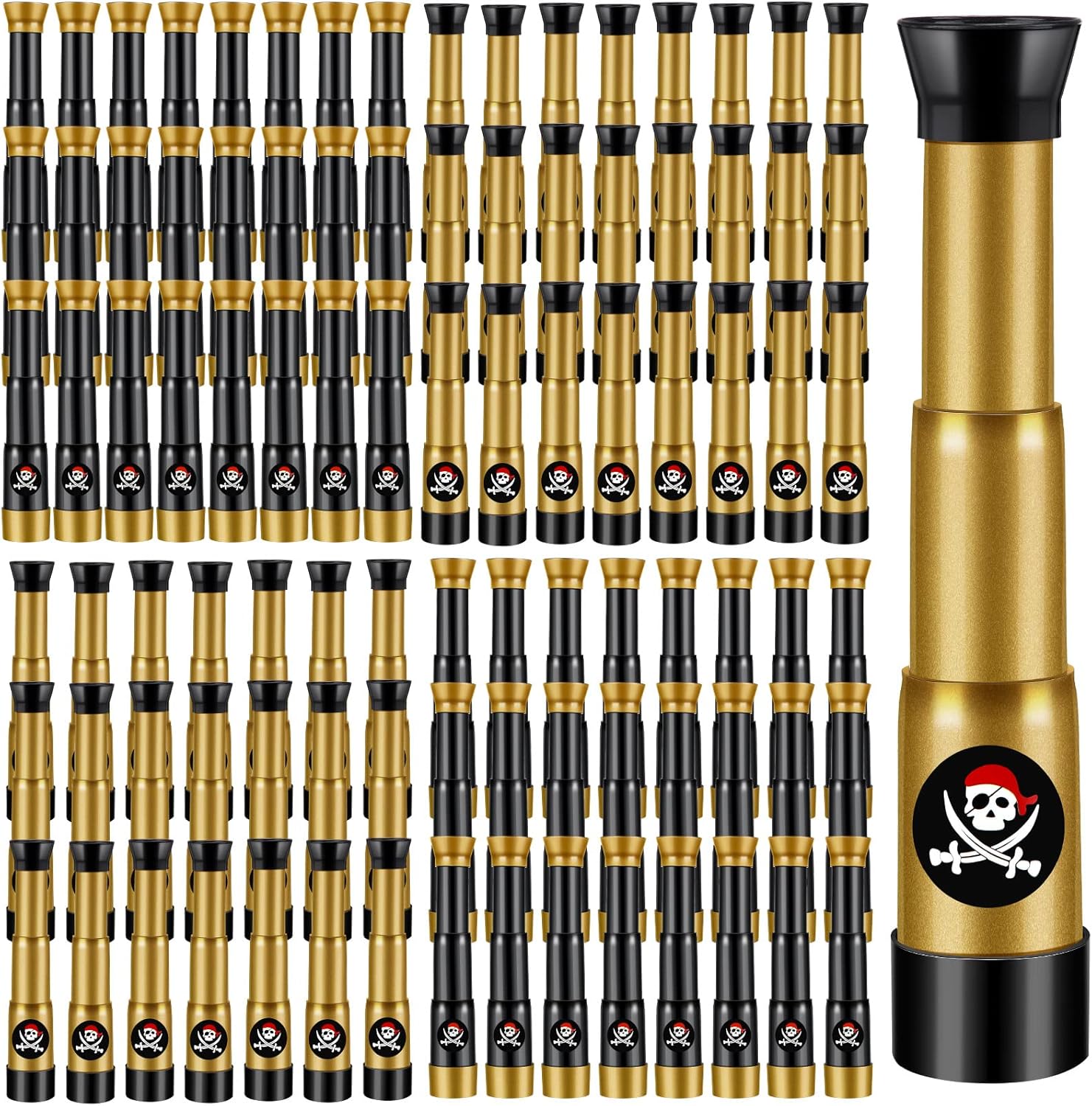 Deekin pirate telescope toy set front view showing black and bronze colors