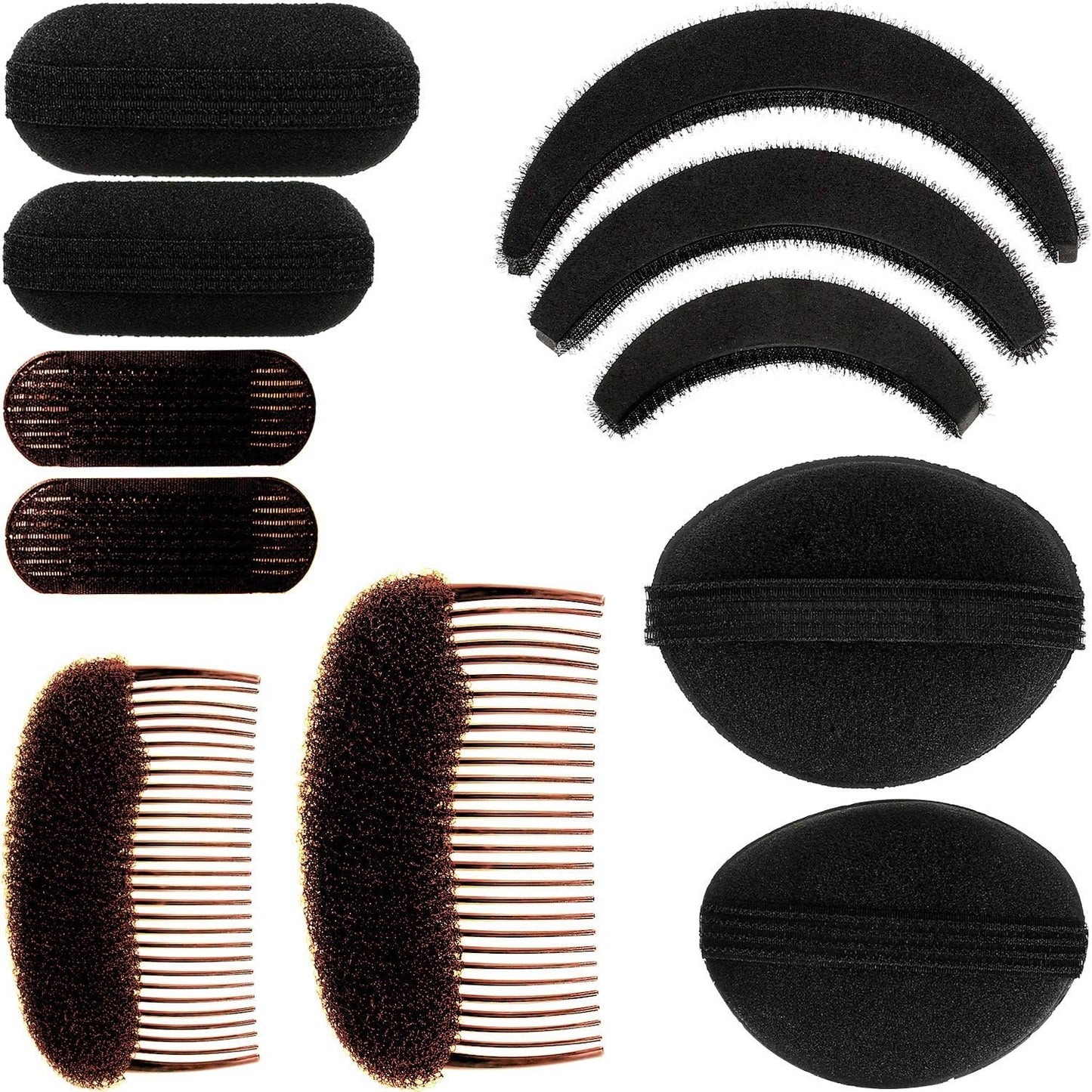 WILLBOND 11 Piece Hair Bump Sponge Volume Set front view showing assorted styling inserts.