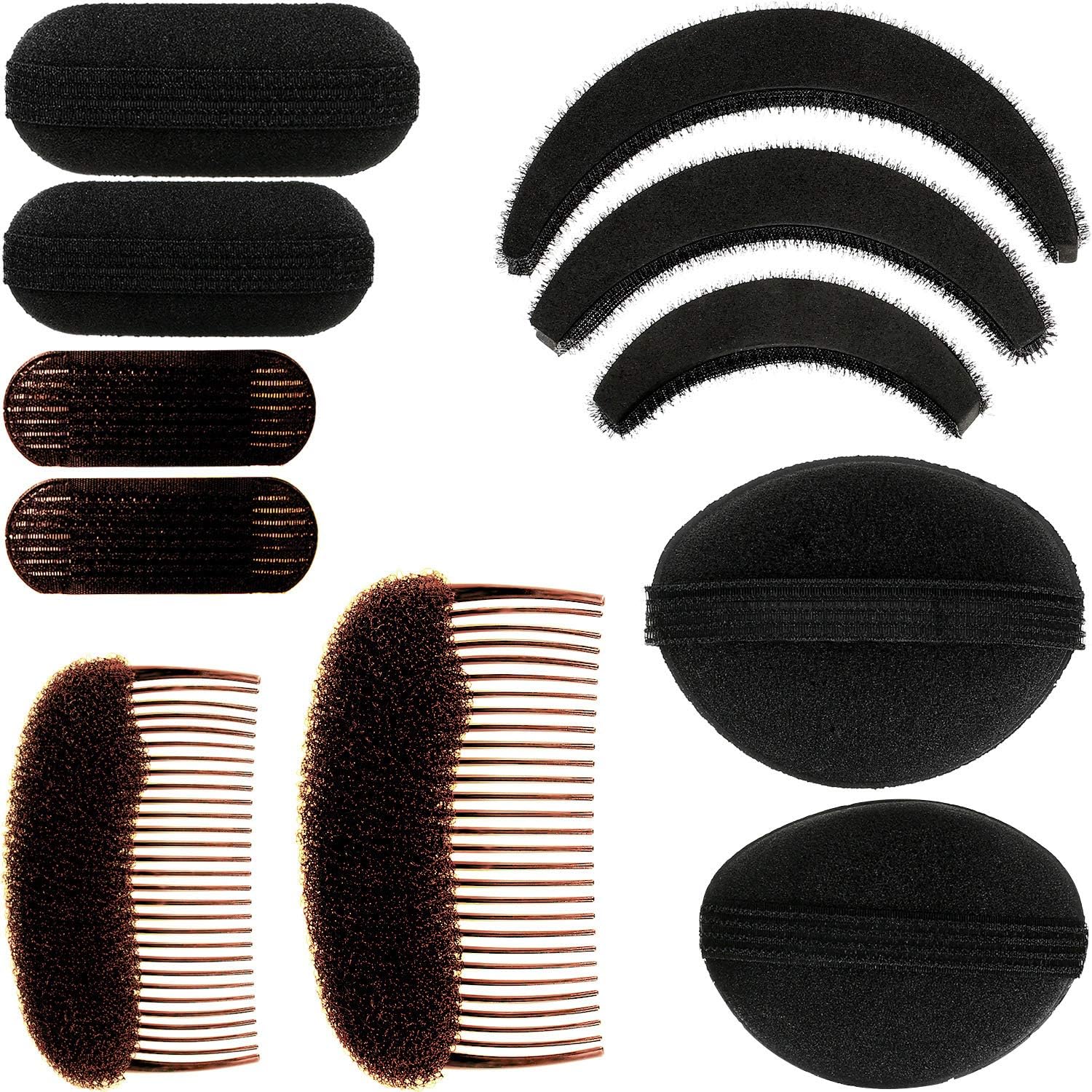 WILLBOND 11 Piece Hair Bump Sponge Volume Set front view showing assorted styling inserts.