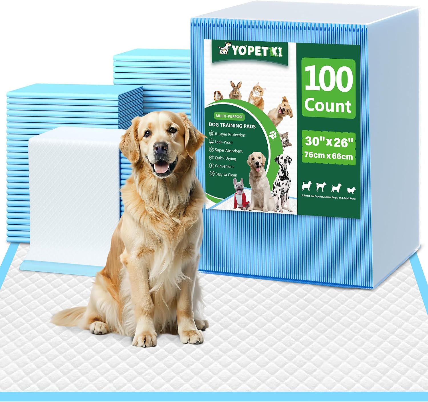 50 Count Dog Pee Pads Extra Large- 28" x 34", Super Absorbent Leak-Proof XL Puppy Pads 50 Pack Quick-Dry XLarge Disposable Pet Potty Training Pads for Dogs, Puppies, Doggie - Image 9