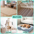 Comparison of carpet surface before and after using Nrefpun rake