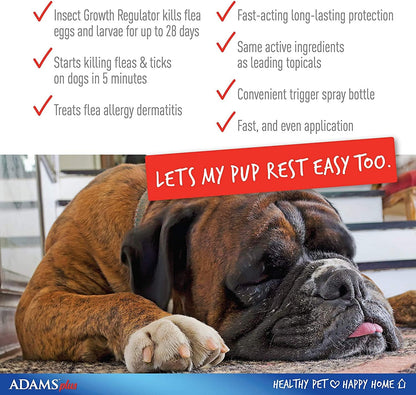 Adams flea and tick spray bottle with red trigger sprayer