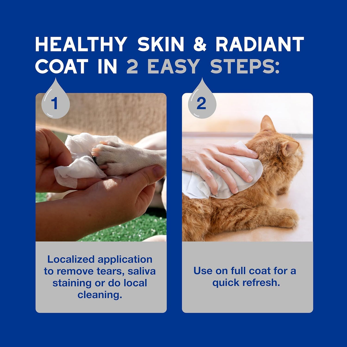 Douxo dog and cat safe grooming wipes container on a white background