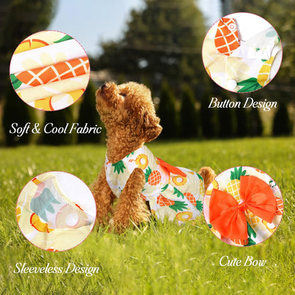 BAOBICUTE girl dog clothes with elegant bowknot detail and snap button closures