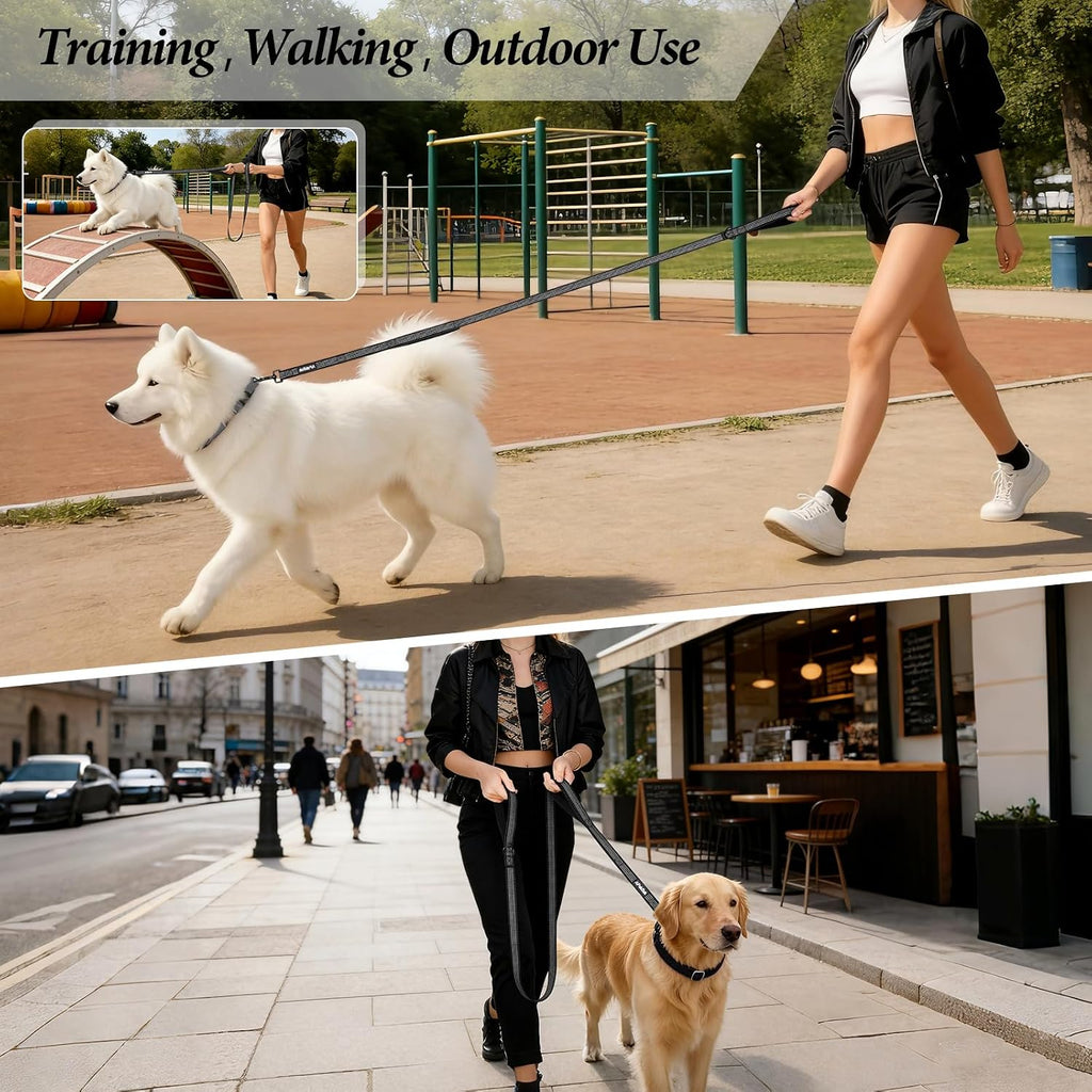 APAKBAK premium pet walking leash emphasizing the dual zone comfort grips.