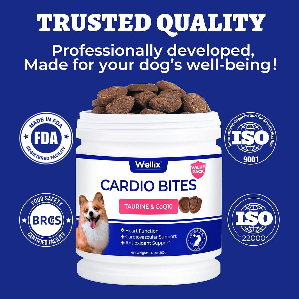Wellix 260g Cardio Taurine for Dogs - Heart Supplements for Dog Chews with CoQ10,Fish Oil,L-Carnitine - Senior Heart Health and Cardiovascular & Antioxidant Support - Image 9