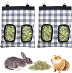 Rabbit Hay Feeder - Large Capacity Oxford Cloth Hanging Hay Bag - 4 Holes - 1 Pcs (Black) - Image 13