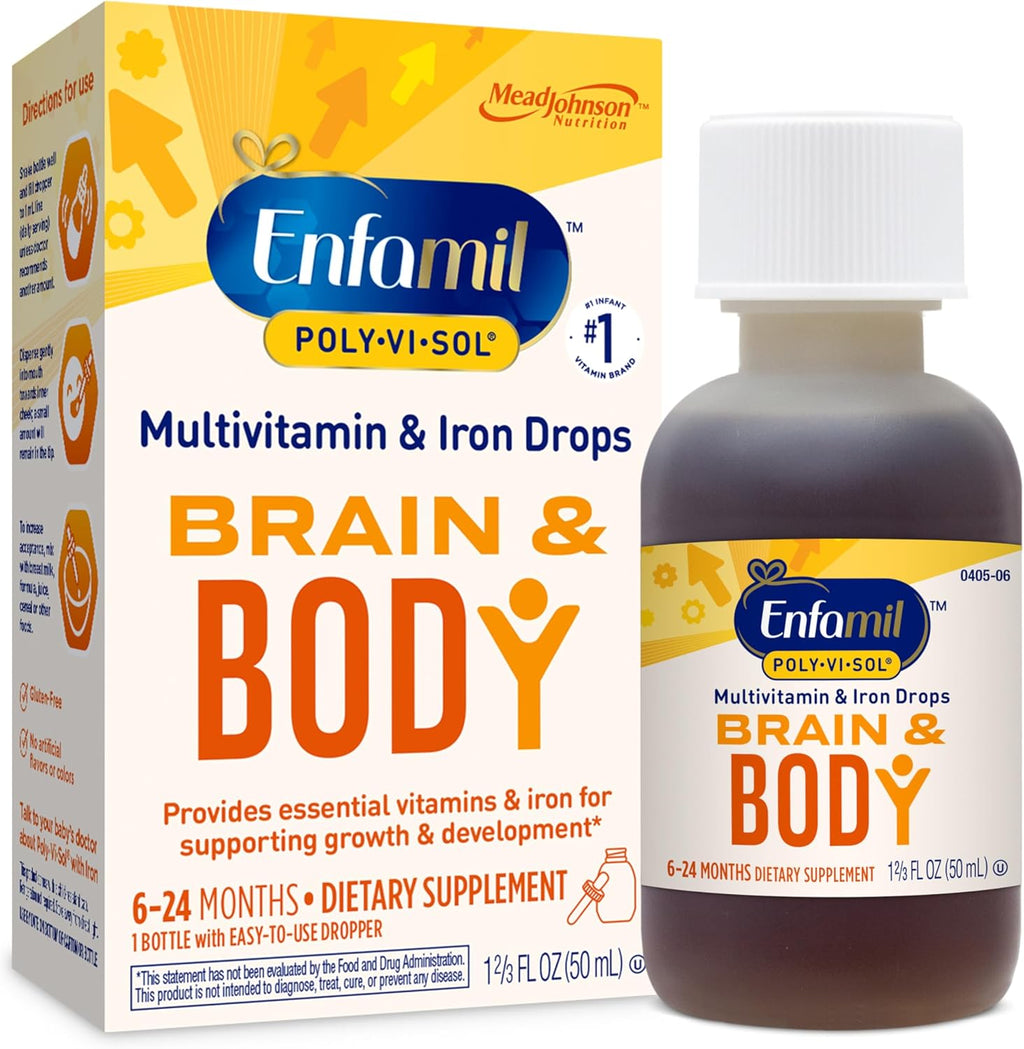 Enfamil Poly Vi Sol 8 Multivitamin with Iron front packaging showing 50ml bottle.