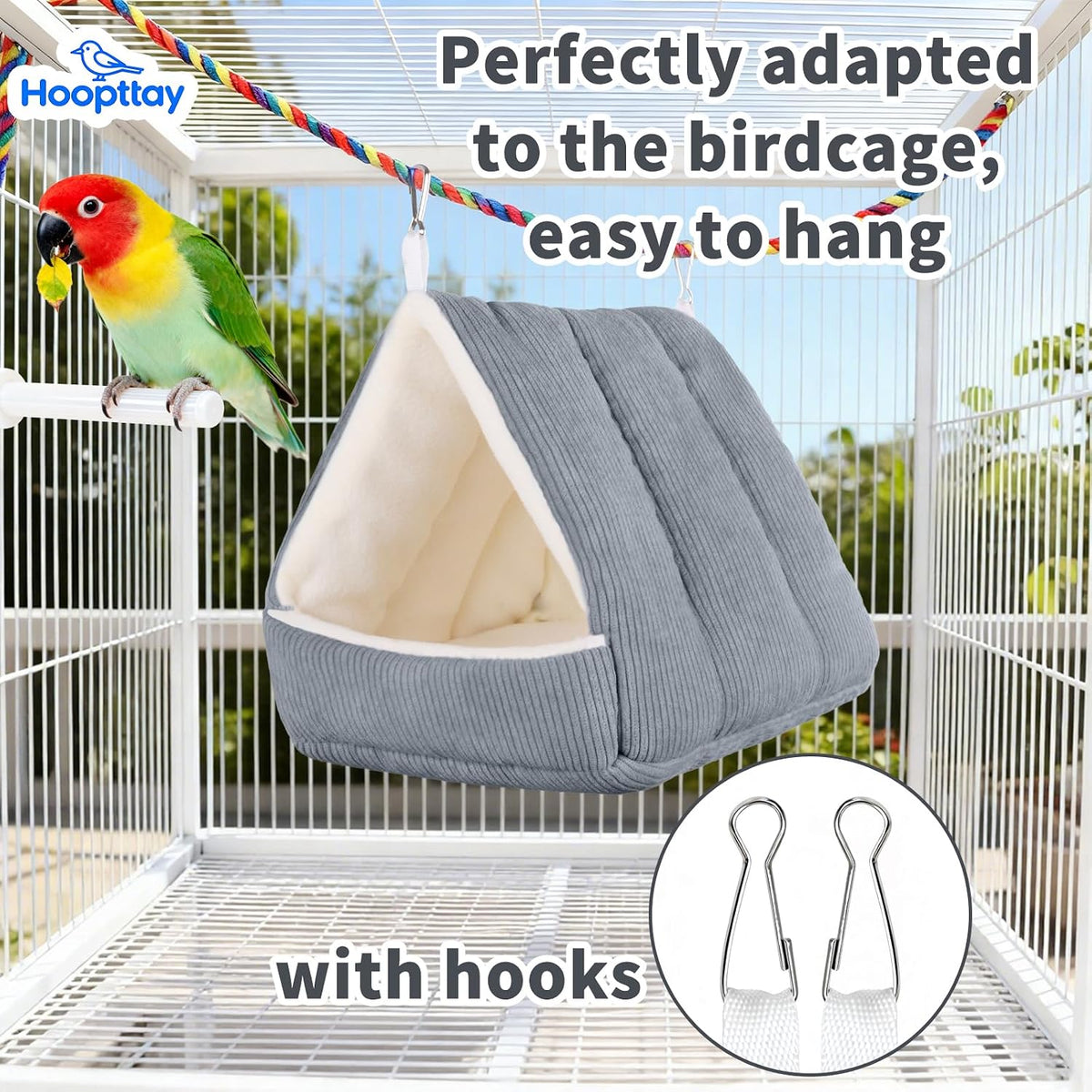 Medium Winter Warm Bird House and Bird Bed for Cage - Image 3