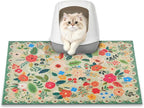 Cat Litter Mat, 24" x 16" Litter Box mat, Upgrade Non-Slip Kitty Litter mat, Traps 100% Litter, Soft on Kitty Paws, Easy Clean for Scatter Control, Bohe cat Food mat, Urine Waterproof - Image 10