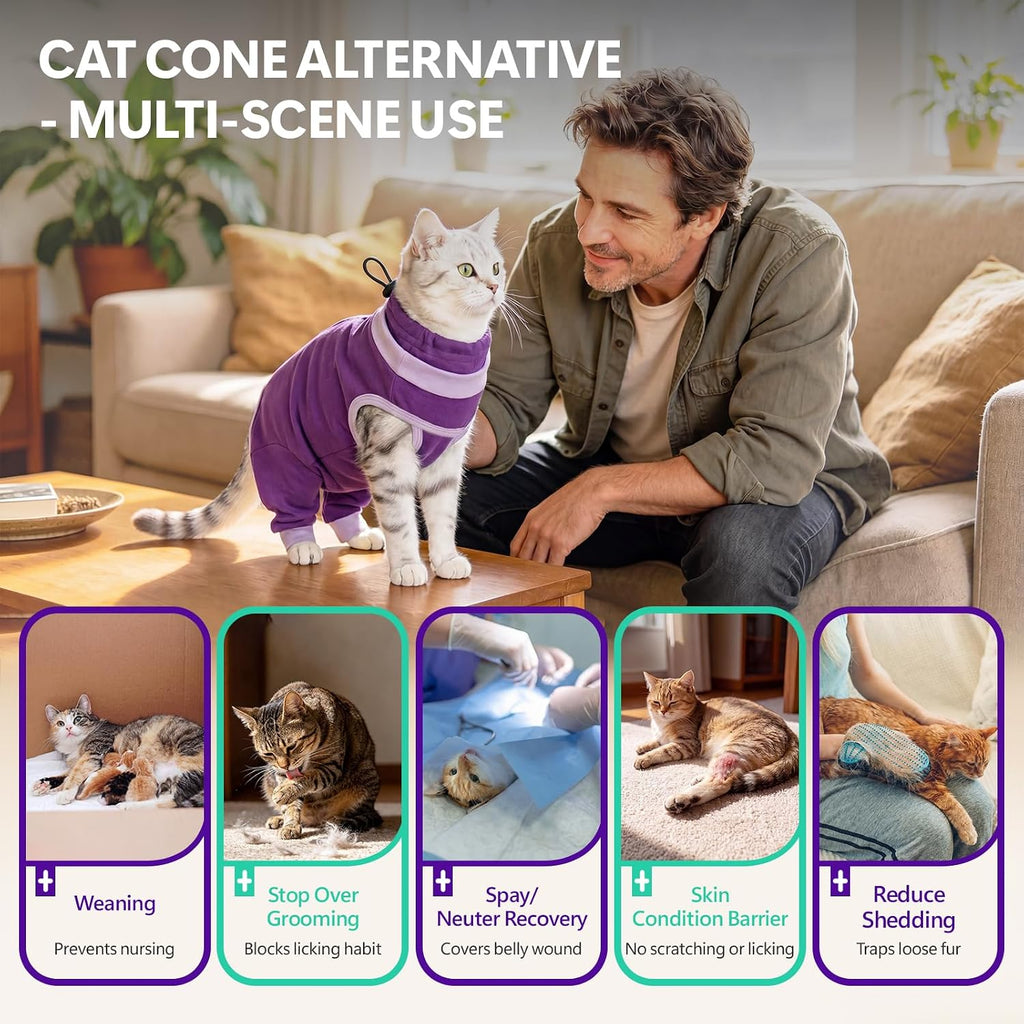 OUOBOB cat onesie used as cone alternative for surgery