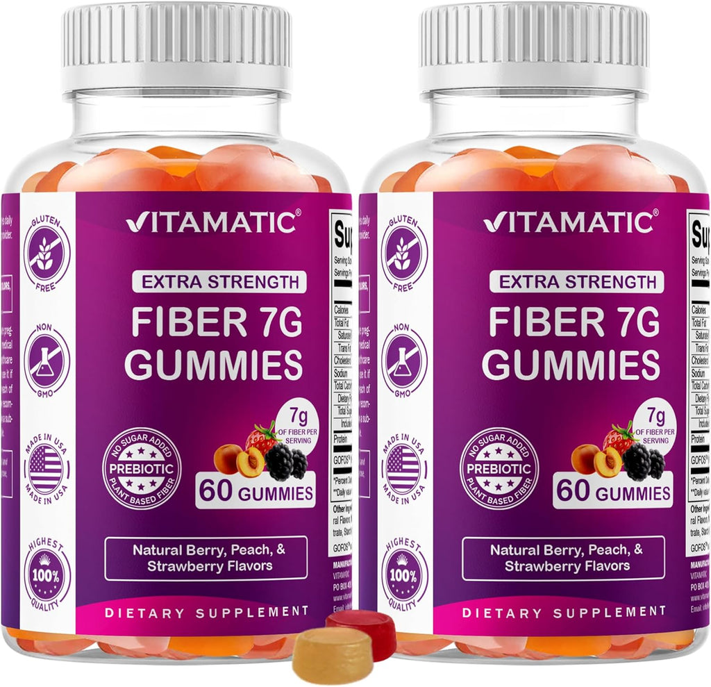 Vitamatic extra strength prebiotic fiber gummies front view