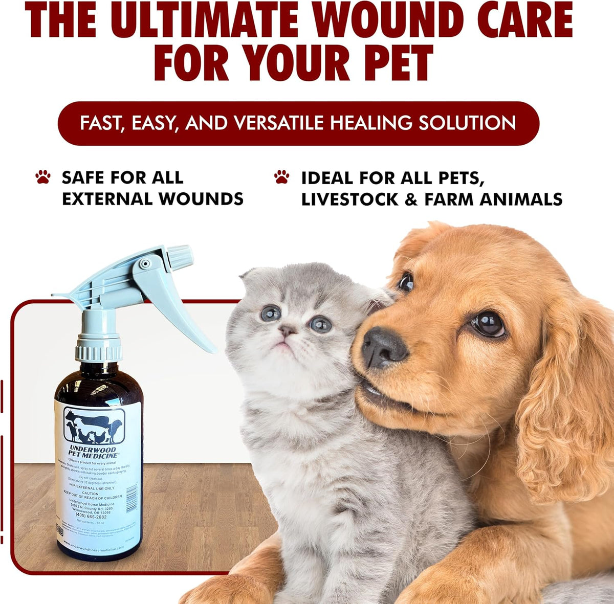 Underwood antiseptic spray for dogs and horses