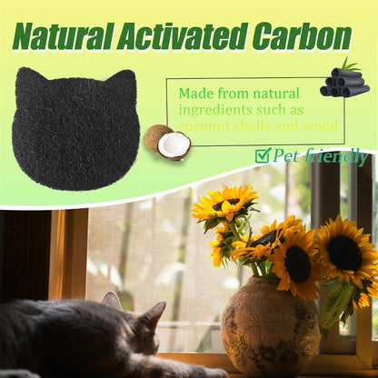 PurifyLogix stick on cat litter box air filters showing thickness dimension