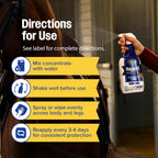 Back label showing dilution instructions and active ingredients