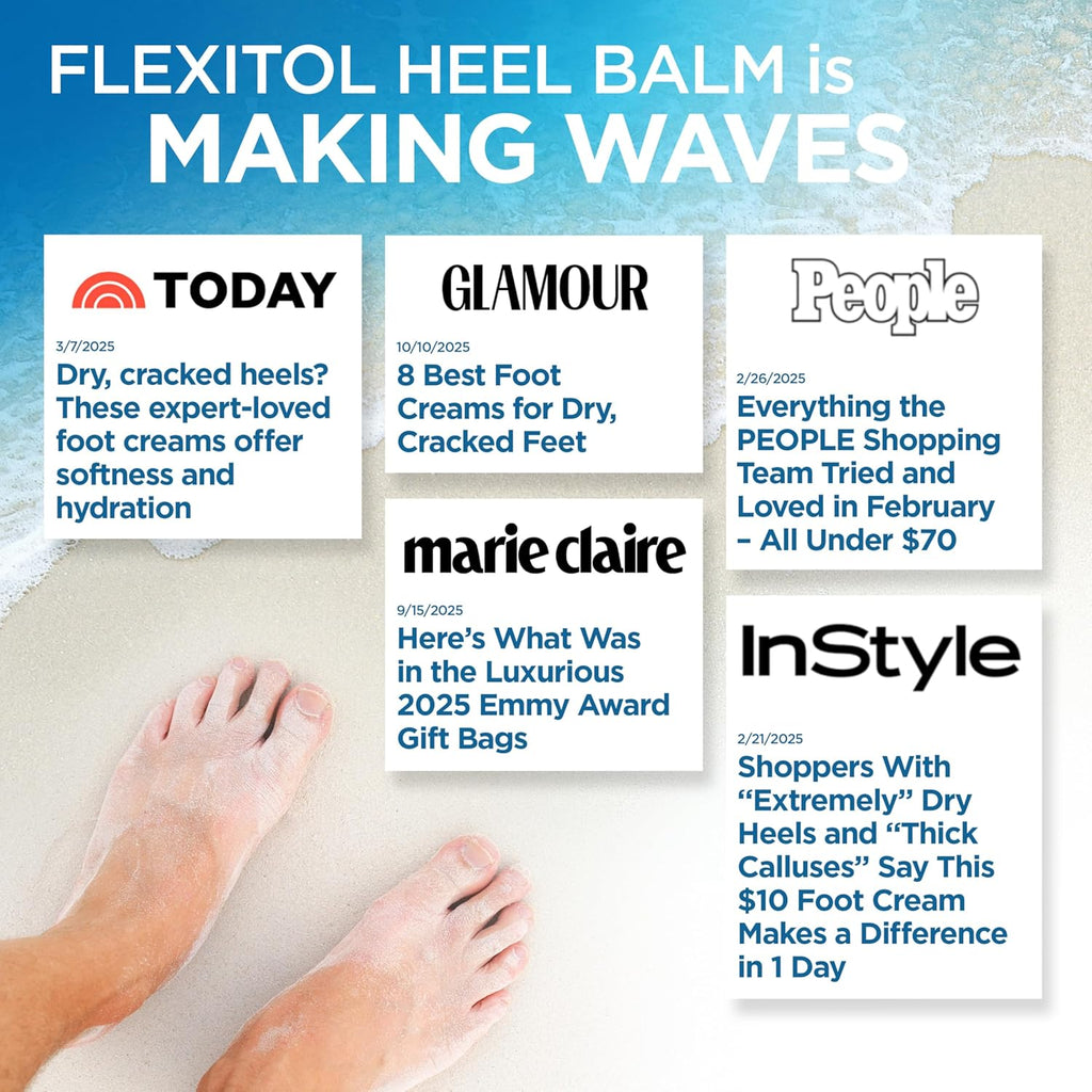 Flexitol heel balm four ounce tube side view showing ingredients list