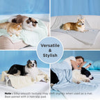 Lightweight Bedsure summer pet blanket being folded neatly for storage