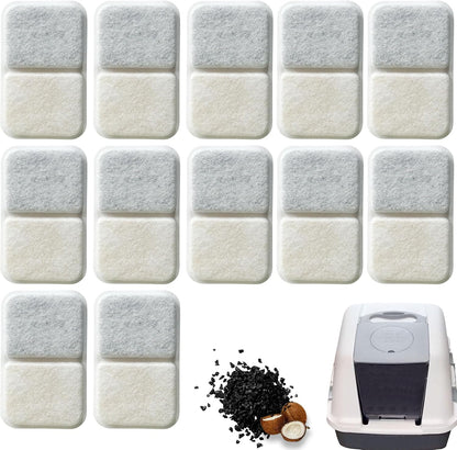 TeurWone activated charcoal litter box filters pack front view premium pet odor control