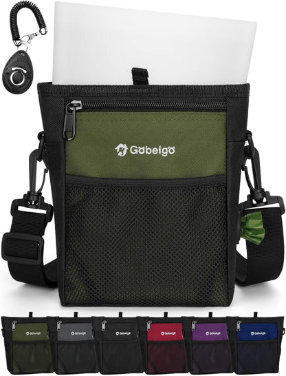 Gobeigo Dog Treat Pouch, Magnetic Closure & Sealable Silicone Bag Insert, 4-Cup Capacity - Belt Clip/Waist Belt/Crossbody Wear, Clicker Included - Great for Pet Training & Walking (Black) - Image 10