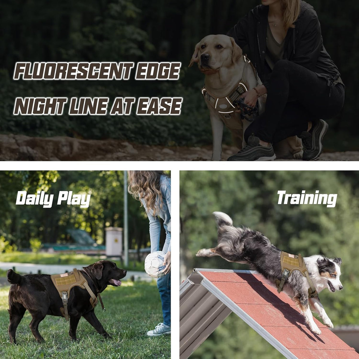 Auroth military dog harness molle system side view