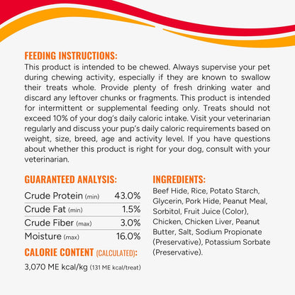Protein rich stuffed dog treats for tartar and plaque control
