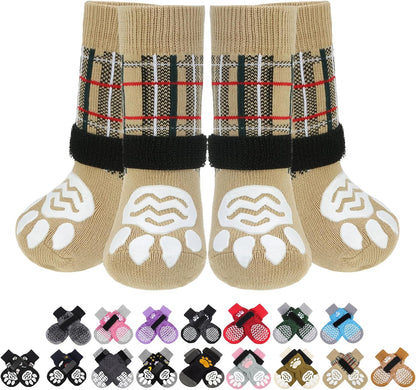 PUPTECK Anti Slip Dog Socks with Double Grippers for Hardwood Floors, Shoes for Hot/Cold Pavement, Boots & Paws Protectors to Prevent Licking, Traction Booties for Senior Small Large Dogs - Image 14