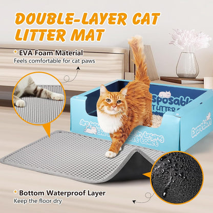 Rinsing the Ondware double layer waterproof litter mat under a faucet