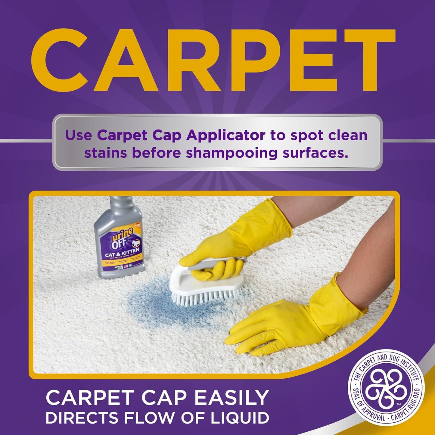 Urine Off spray bottle used on upholstery