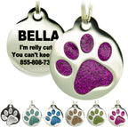 PetANTastic Engraved Cat Tags - Personalized with 4 Lines of Custom Engraved ID, Round Paw Print Stainless Steel Enameled in 6 Colors: Ocean Blue, Aquamarine, Deep Pink, Magenta, Pale Green, Amber - Image 9