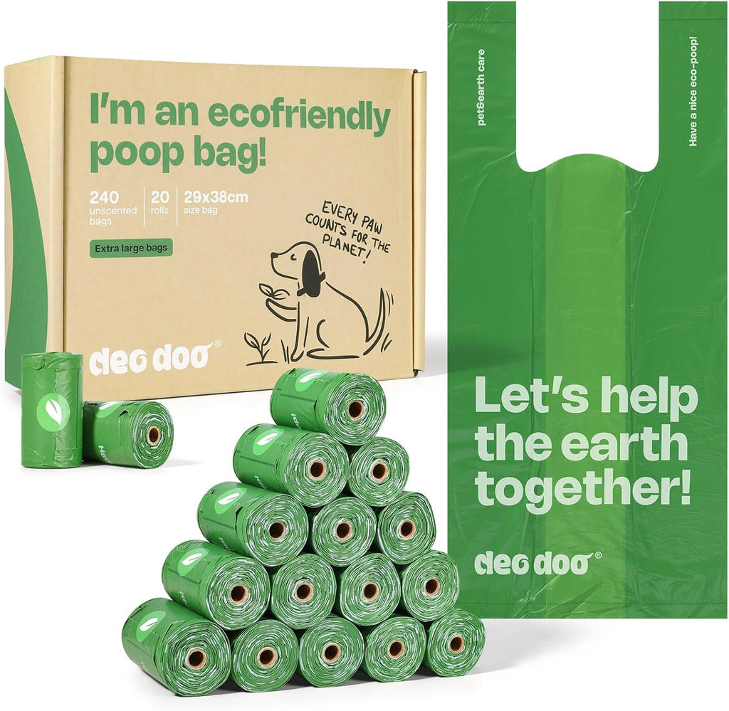 Deo Doo dog poop bags with handles box front view